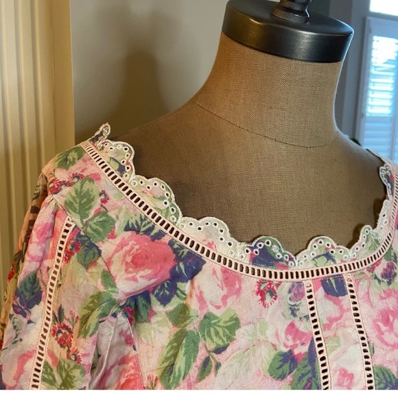 LoveShackFancy KARSTEN top, balloon sleeves, size XL, NWT - Picture 5 of 9